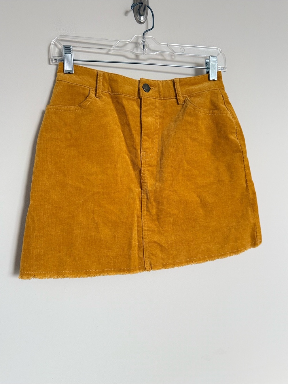 Forever 21 Mustard Corduroy Mini Skirt Size S High Rise A-Line Fall